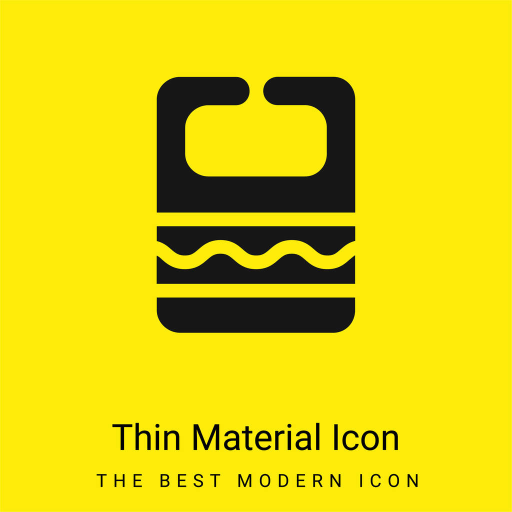 babero mínimo icono de material amarillo brillante - Vector, imagen