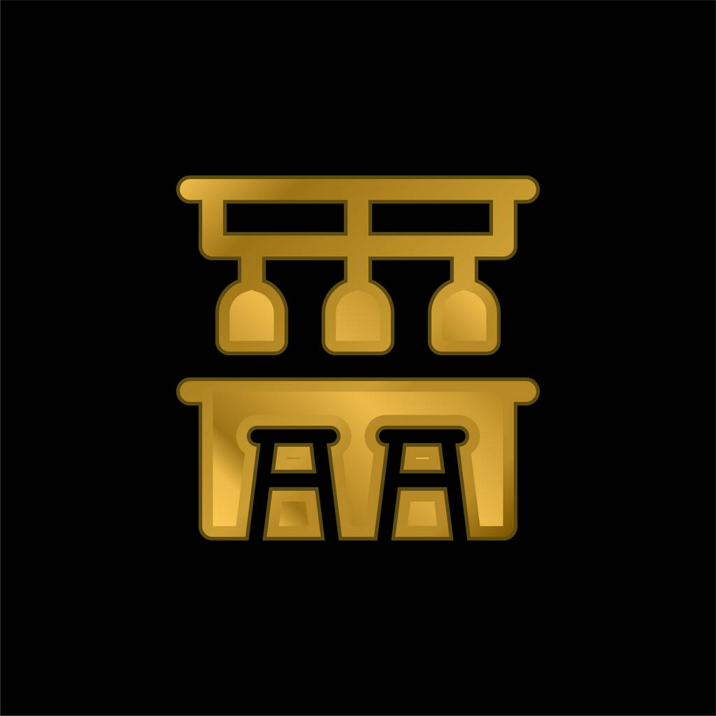 Bar Counter vergoldet metallisches Symbol oder Logo-Vektor - Vektor, Bild