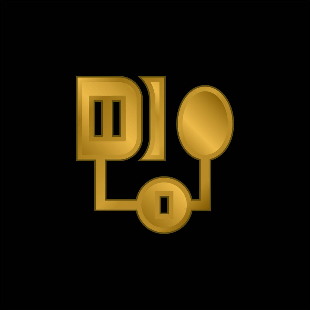 Манометр кров'яного тиску золота металева іконка або вектор логотипу
 - Вектор, зображення