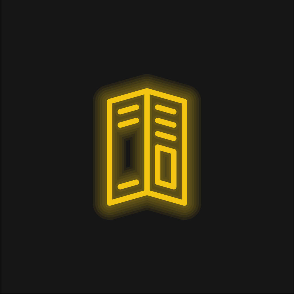 Большая желтая светящаяся неоновая икона - Вектор,изображение