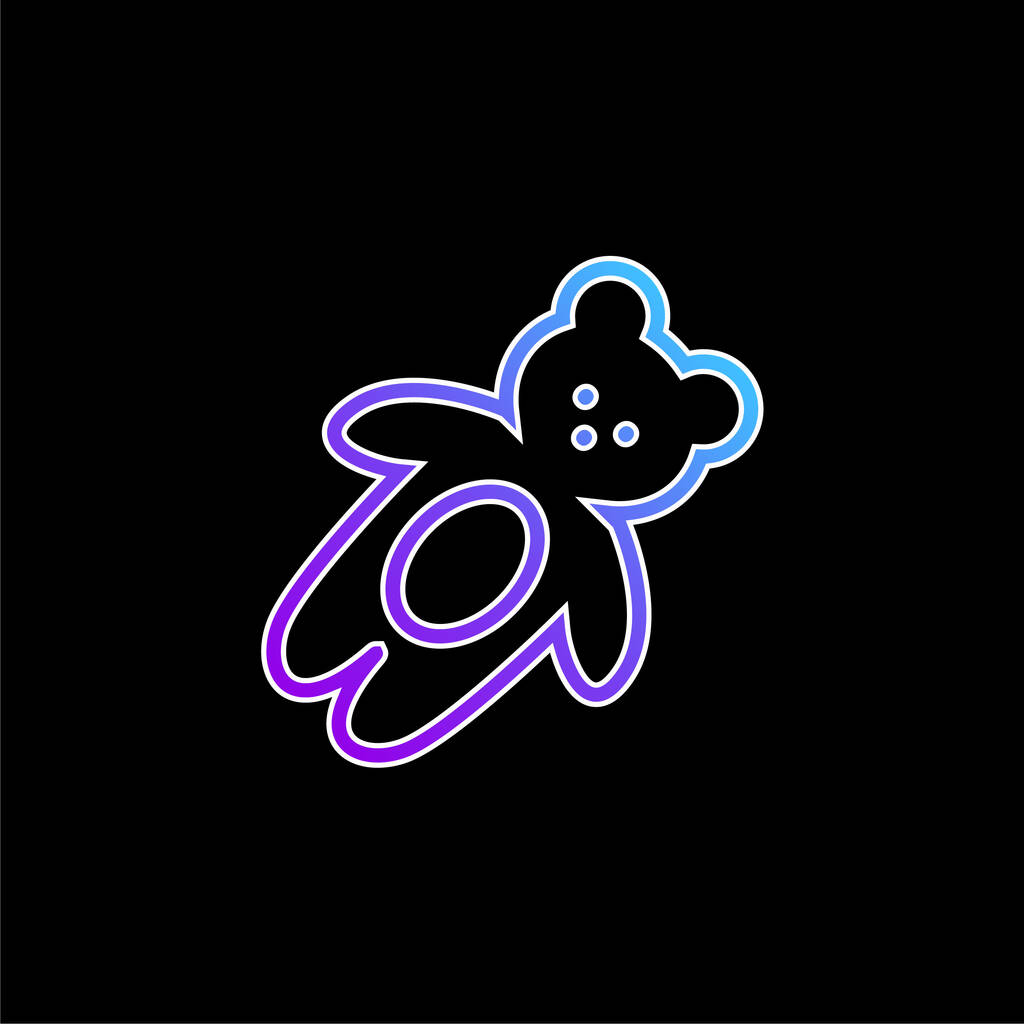 Bear Toy icône vectorielle dégradé bleu - Vecteur, image