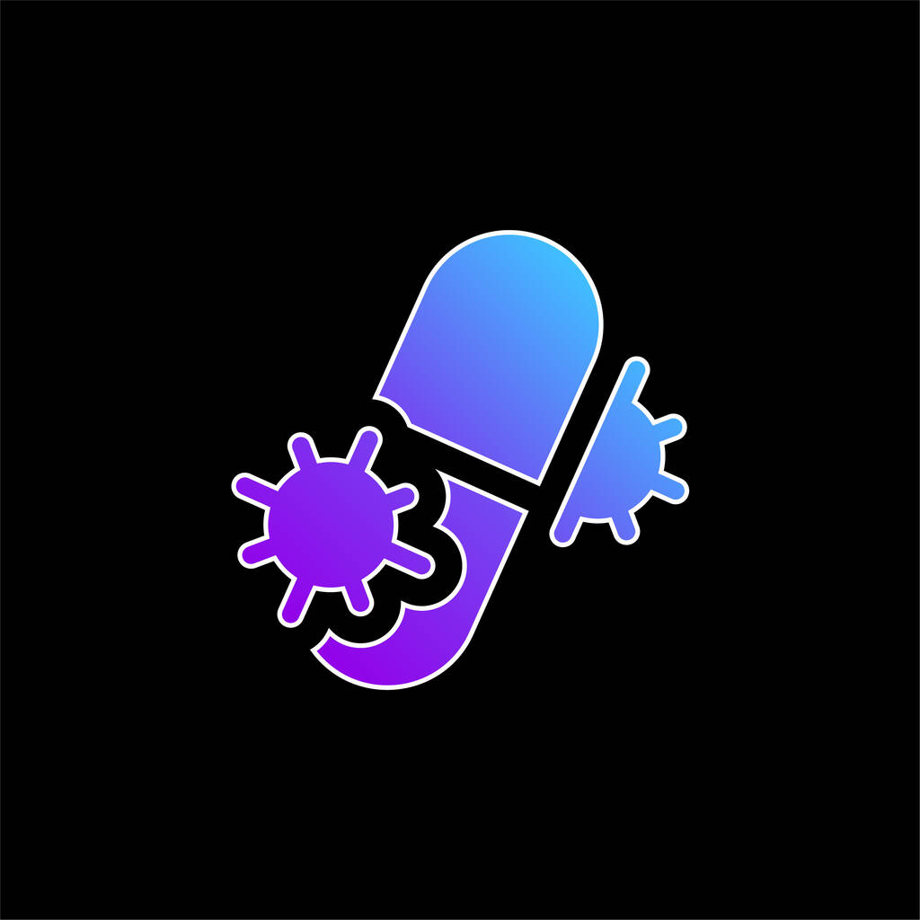 Icona del vettore gradiente blu antibiotico - Vettoriali, immagini