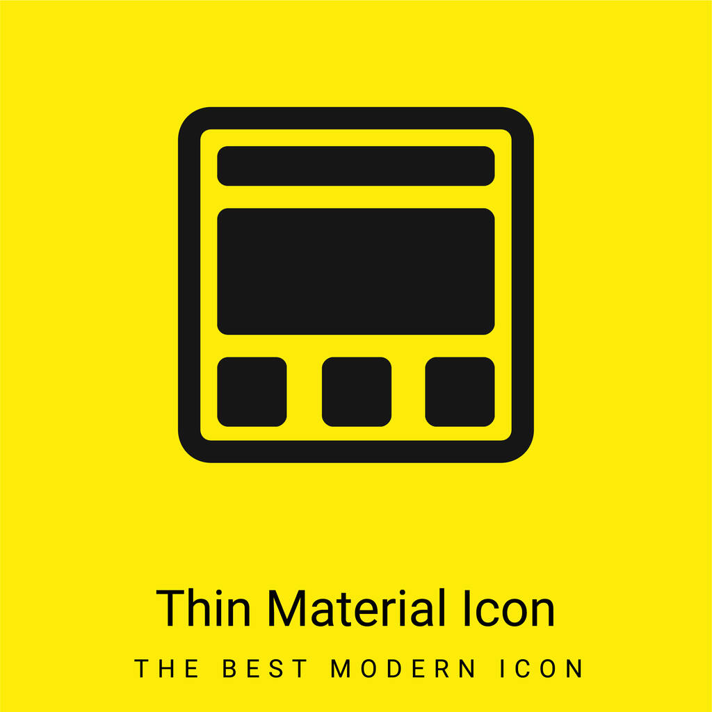 Au-dessus du symbole carré plié icône matérielle jaune vif minimale - Vecteur, image