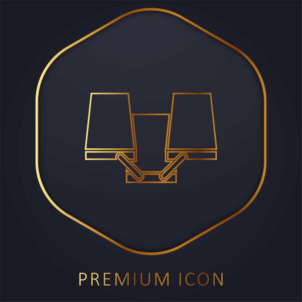 Art Tool golden line premium logo or icon - Vector, Image
