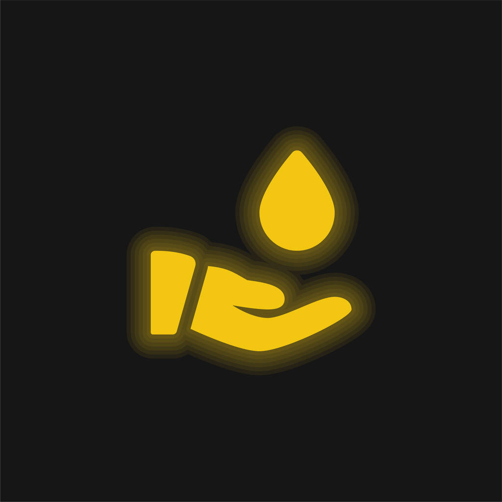 Icono de neón brillante amarillo sangre - Vector, Imagen