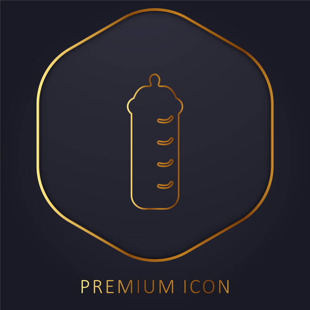Dětská láhev v černé verzi zlaté linie prémie logo nebo ikona - Vektor, obrázek