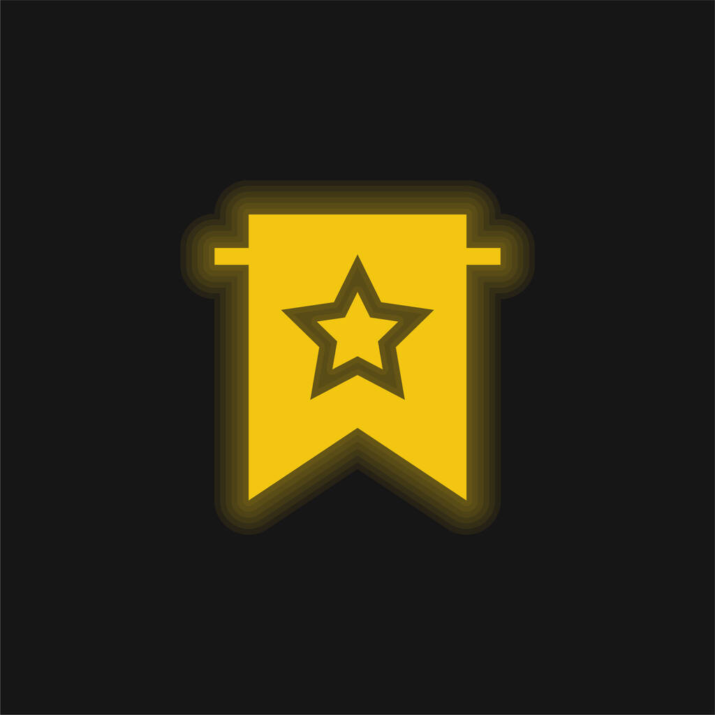 Signet jaune brillant icône néon - Vecteur, image