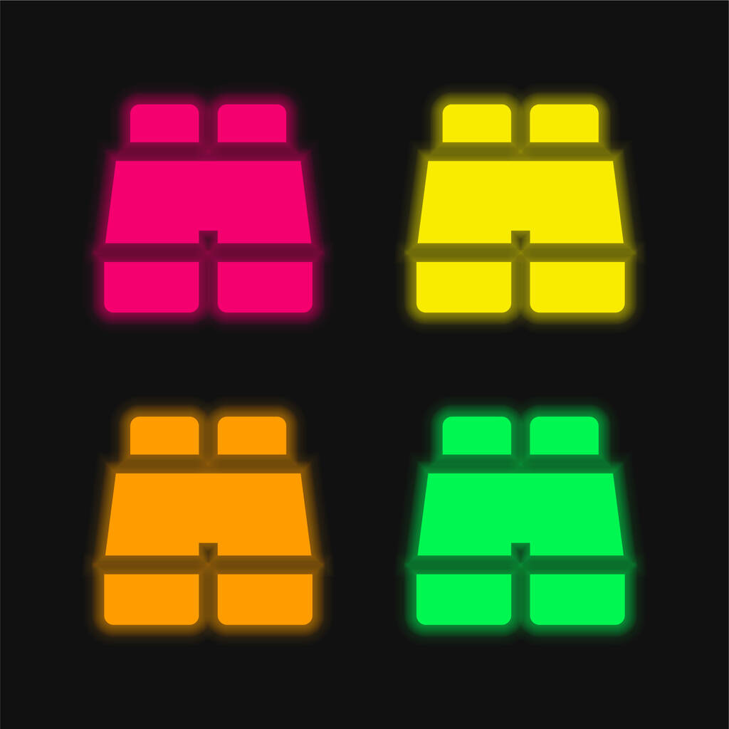 Бинокулярный четырехцветный светящийся неоновый вектор - Вектор,изображение