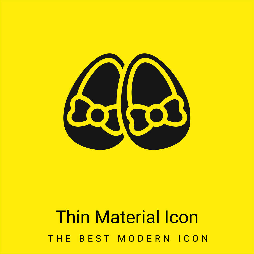 Baby Schoenen minimaal helder geel materiaal icoon - Vector, afbeelding
