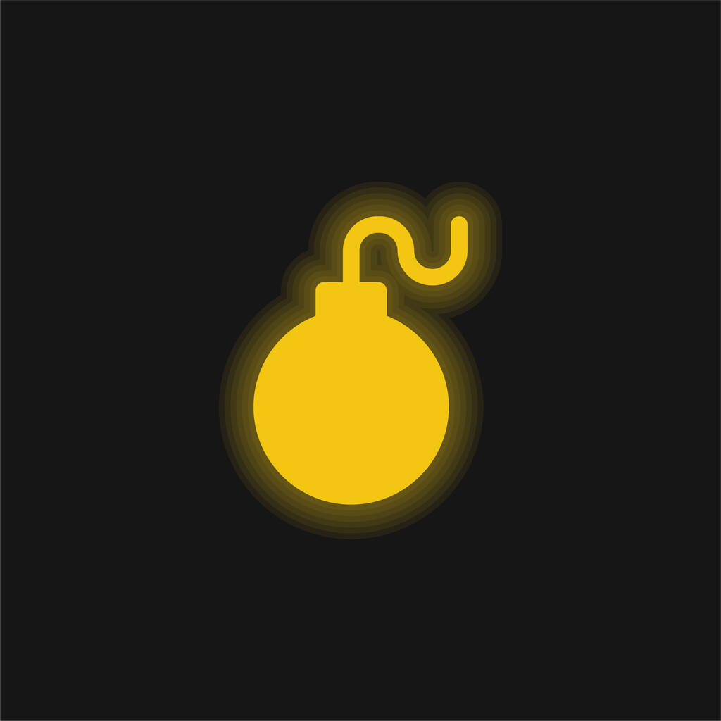 Bomgeel gloeiend neon icoon - Vector, afbeelding