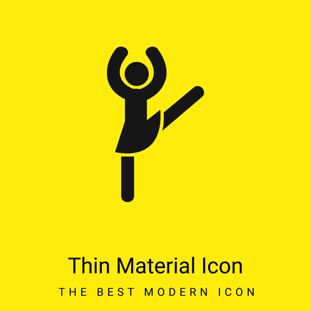 Ballerine Pose minime icône de matériau jaune vif - Vecteur, image