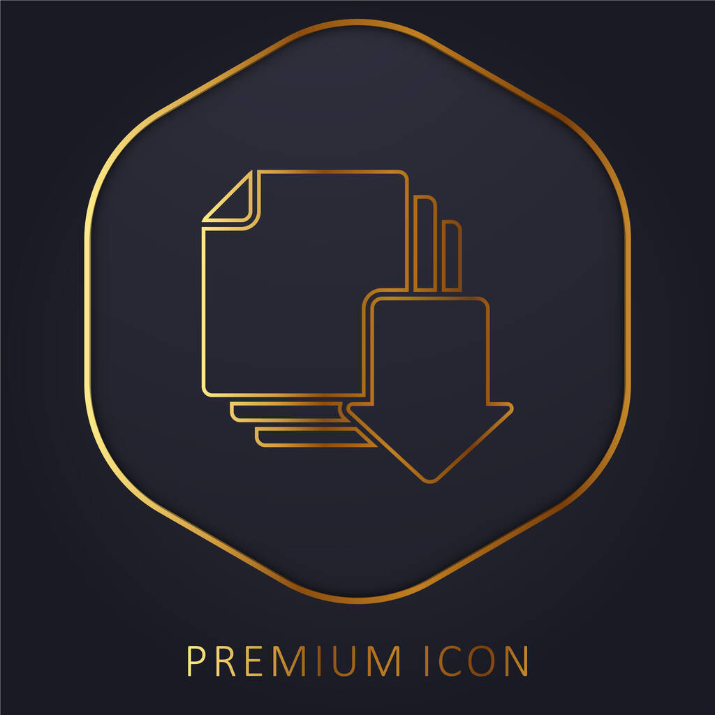 Nyíl arany vonal prémium logó vagy ikon - Vektor, kép