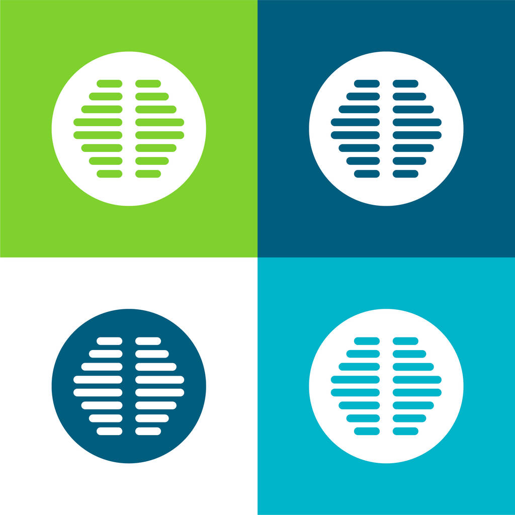 Drenaggio bagno di forma circolare piatto quattro colori set icona minima - Vettoriali, immagini