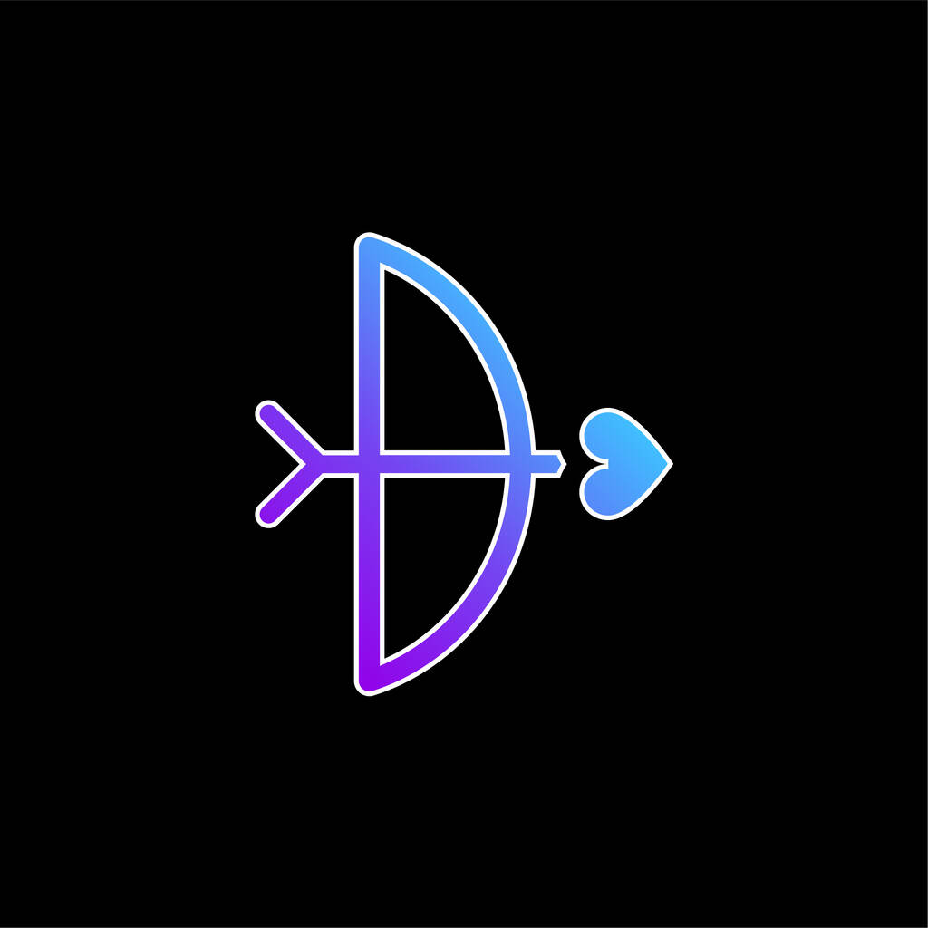 arco y flecha azul gradiente vector icono - Vector, imagen
