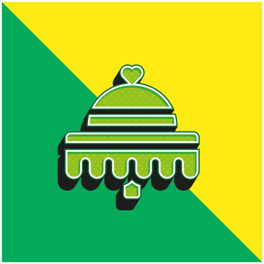 Banquete Verde e amarelo moderno logotipo vetor 3d ícone - Vetor, Imagem