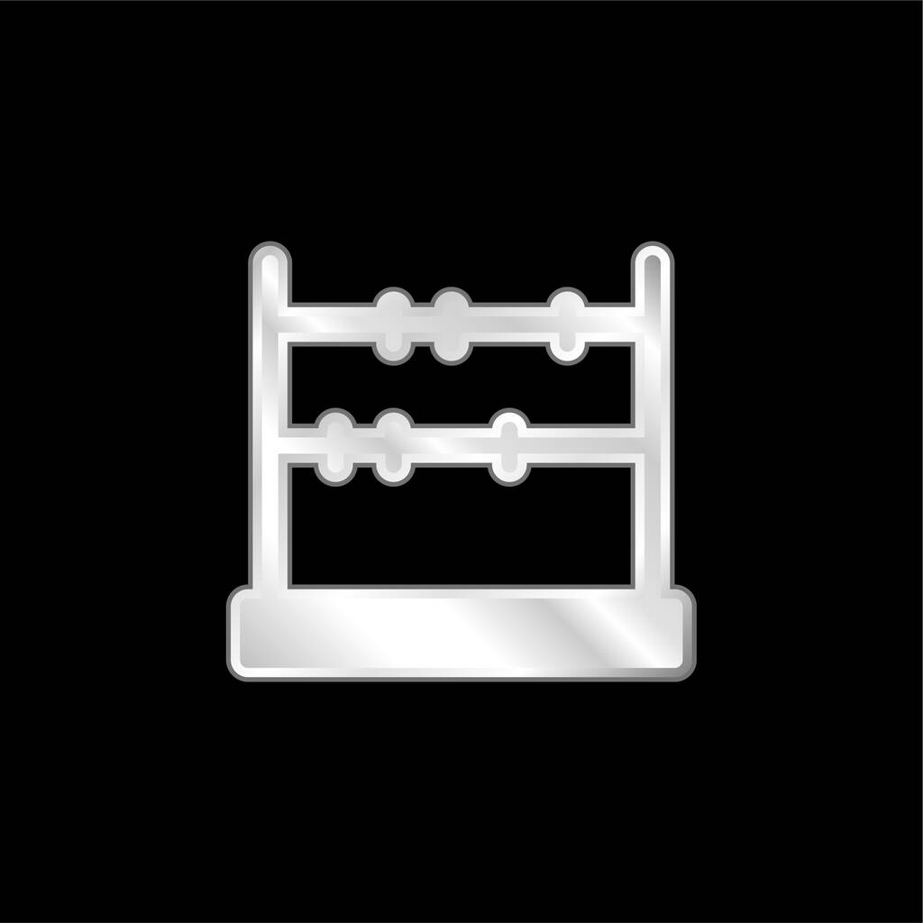 Abacus plateado icono metálico - Vector, Imagen