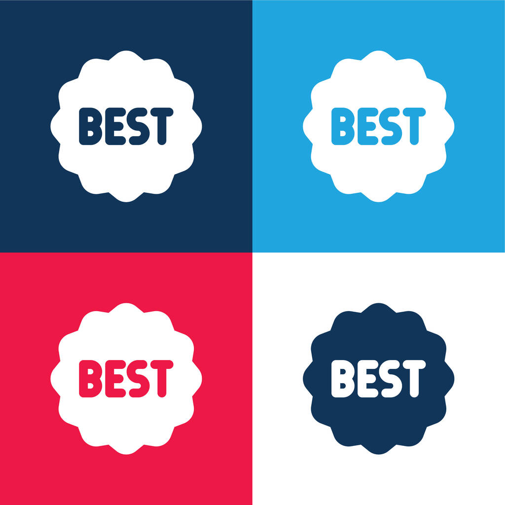 Лучший синий и красный четыре цвета минимальный набор значков - Вектор,изображение