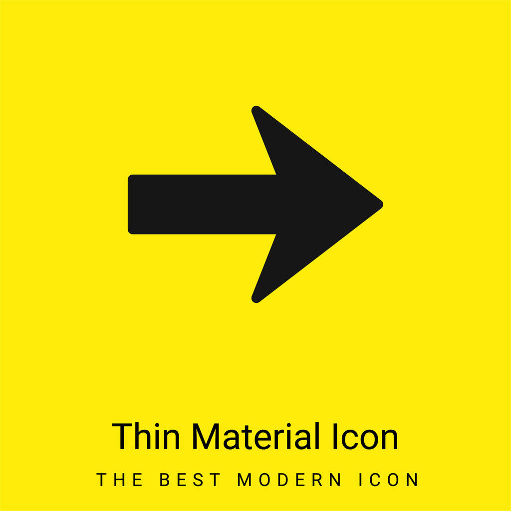 Šipka směřující doprava minimální jasně žlutá ikona materiálu - Vektor, obrázek