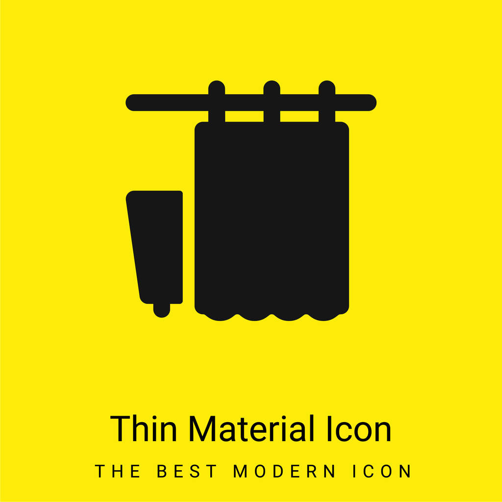 Bad Vorhänge minimalen hellen gelben Material Symbol - Vektor, Bild