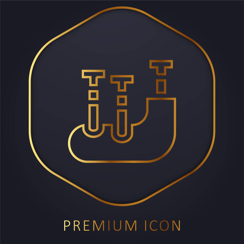 Bagpipes linha dourada logotipo premium ou ícone - Vetor, Imagem