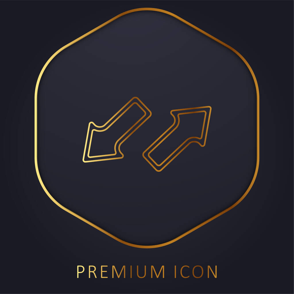 Coppia frecce Indicazioni opposte linea dorata logo premium o icona - Vettoriali, immagini