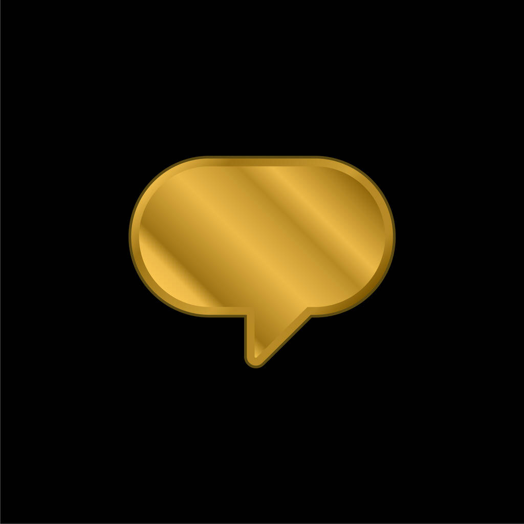 Blank Speech Bubble gold plated metalic icon or logo vector - Vector, Image