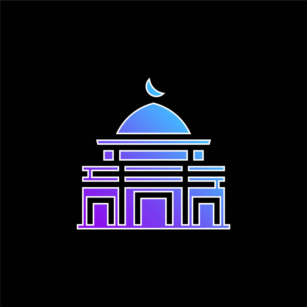 Mosquée Al Aqsa icône vectorielle dégradé bleu - Vecteur, image