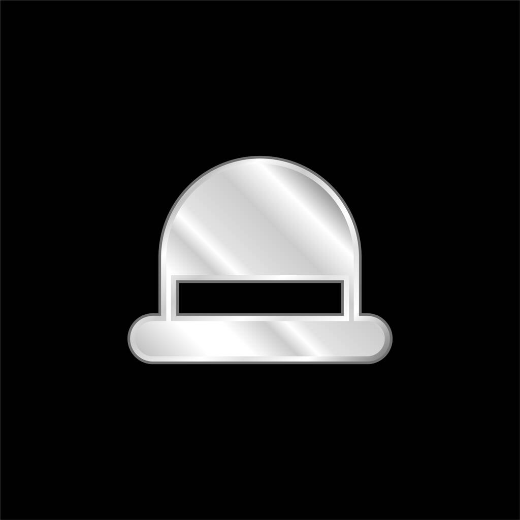 Bowler postříbřená kovová ikona - Vektor, obrázek
