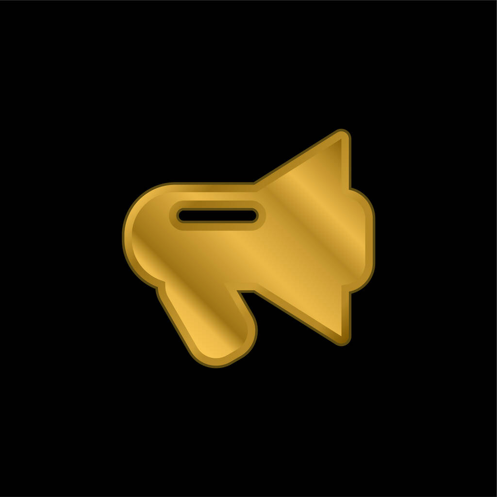 Preto Megafone banhado a ouro ícone metálico ou vetor logotipo - Vetor, Imagem