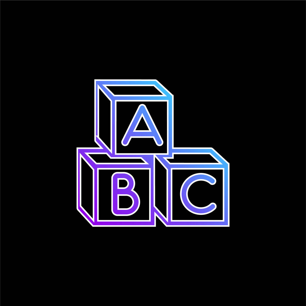 Baby Abc Cubes blu gradiente icona vettoriale - Vettoriali, immagini