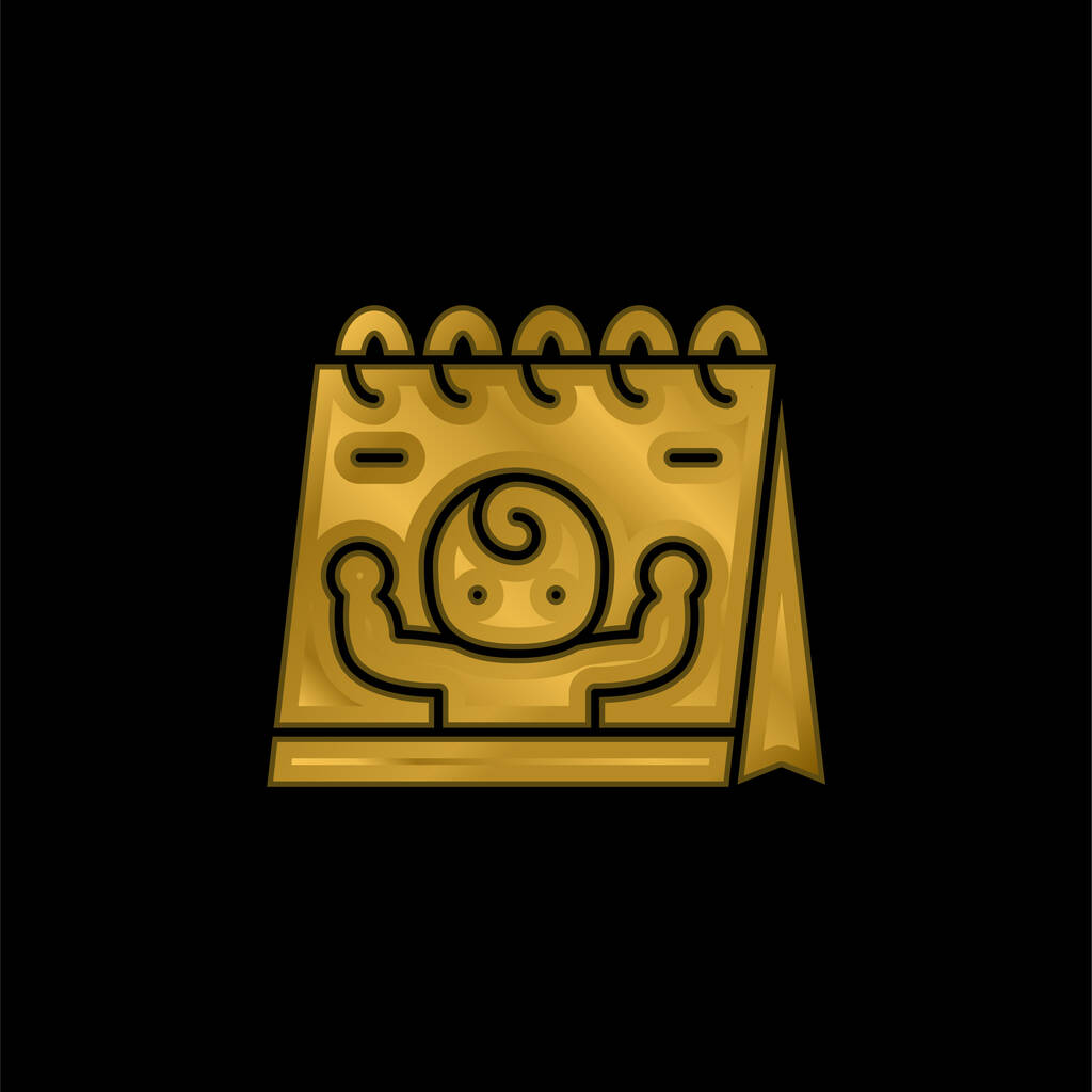 Doğuştan altın kaplama metalik simge veya logo vektörü - Vektör, Görsel