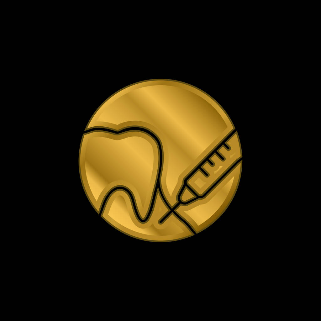Anestézie pozlacená kovová ikona nebo vektor loga - Vektor, obrázek