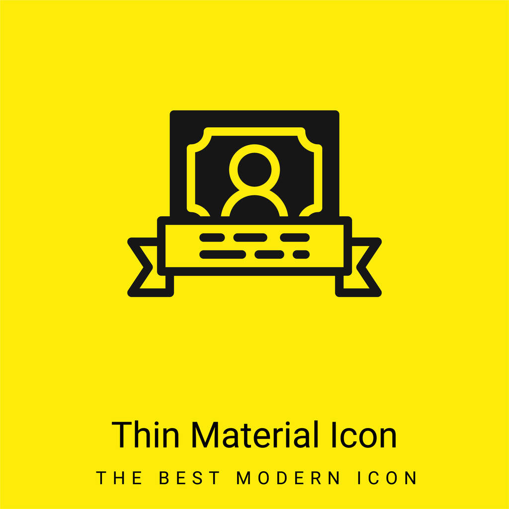 Badges minimal bright yellow material icon - Vector, Image