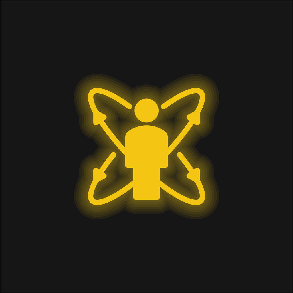Test Scan sárga izzó neon ikon - Vektor, kép