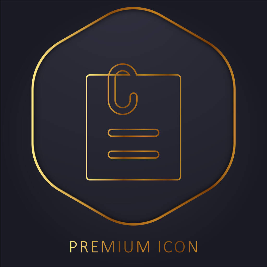 Attached File golden line premium logo or icon - Vector, Image