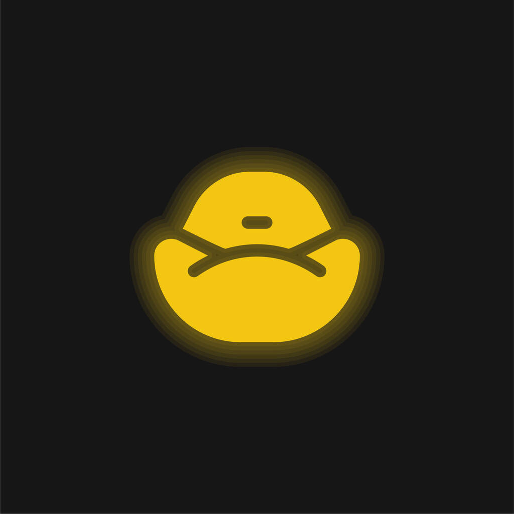 Bean Bag yellow glowing neon icon - Vector, Image
