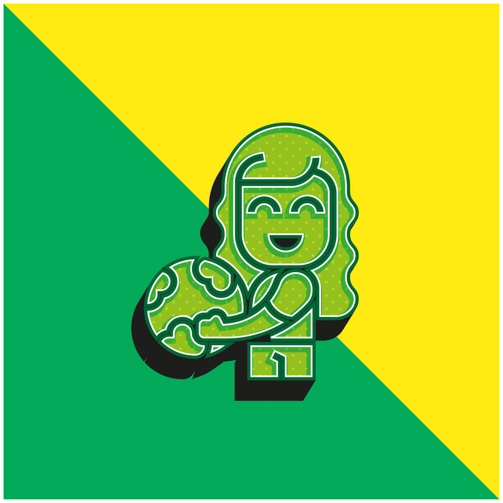 Playa Bola verde y amarillo moderno vector 3d icono del logotipo - Vector, Imagen