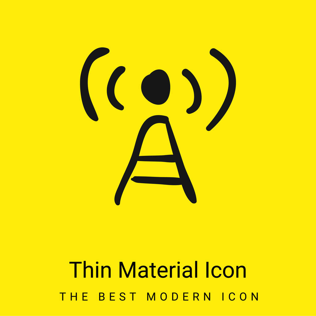 Antenna Sketch minimal bright yellow material icon - Vector, Image