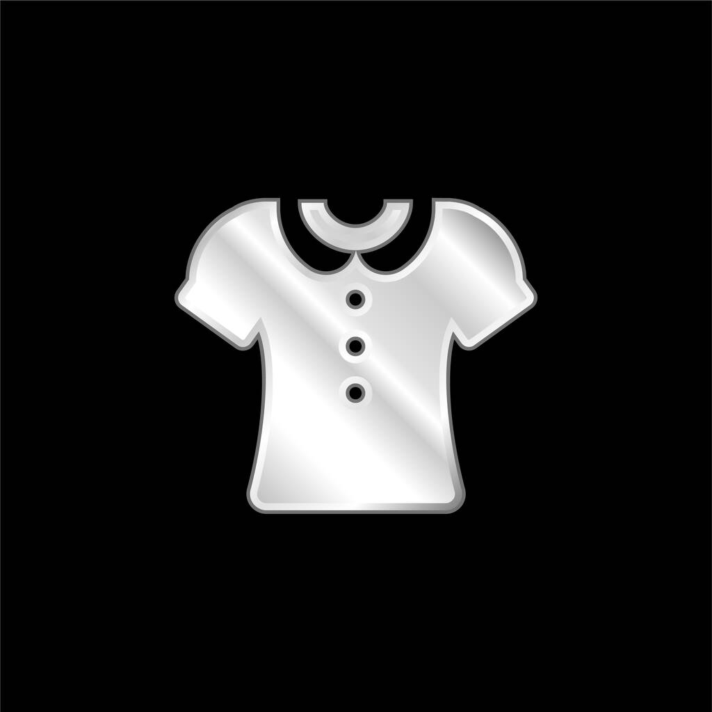 Blouse silver plated metallic icon - Vector, Image