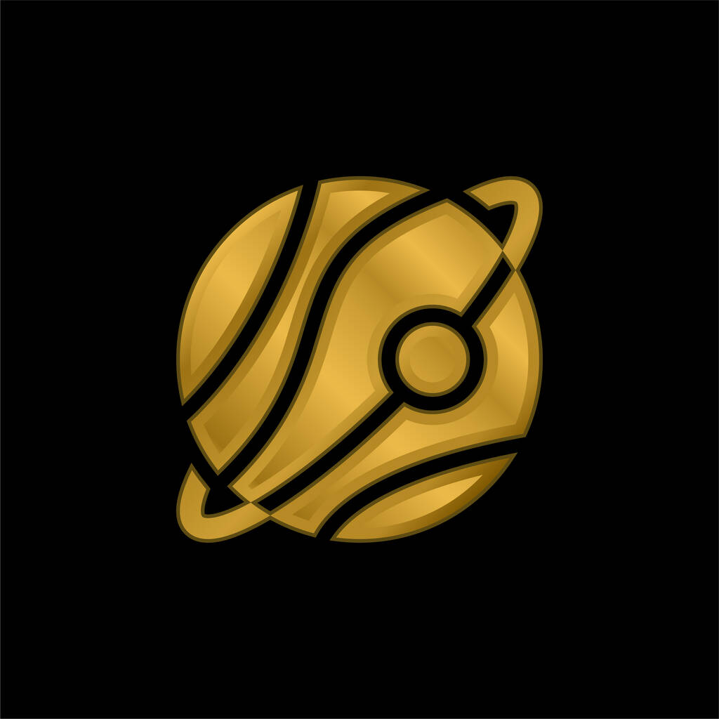 Astronomía chapado en oro icono metálico o logo vector - Vector, Imagen