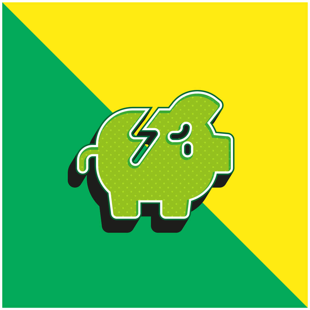 Банкрот Зеленый и желтый современный трехмерный векторный логотип - Вектор,изображение