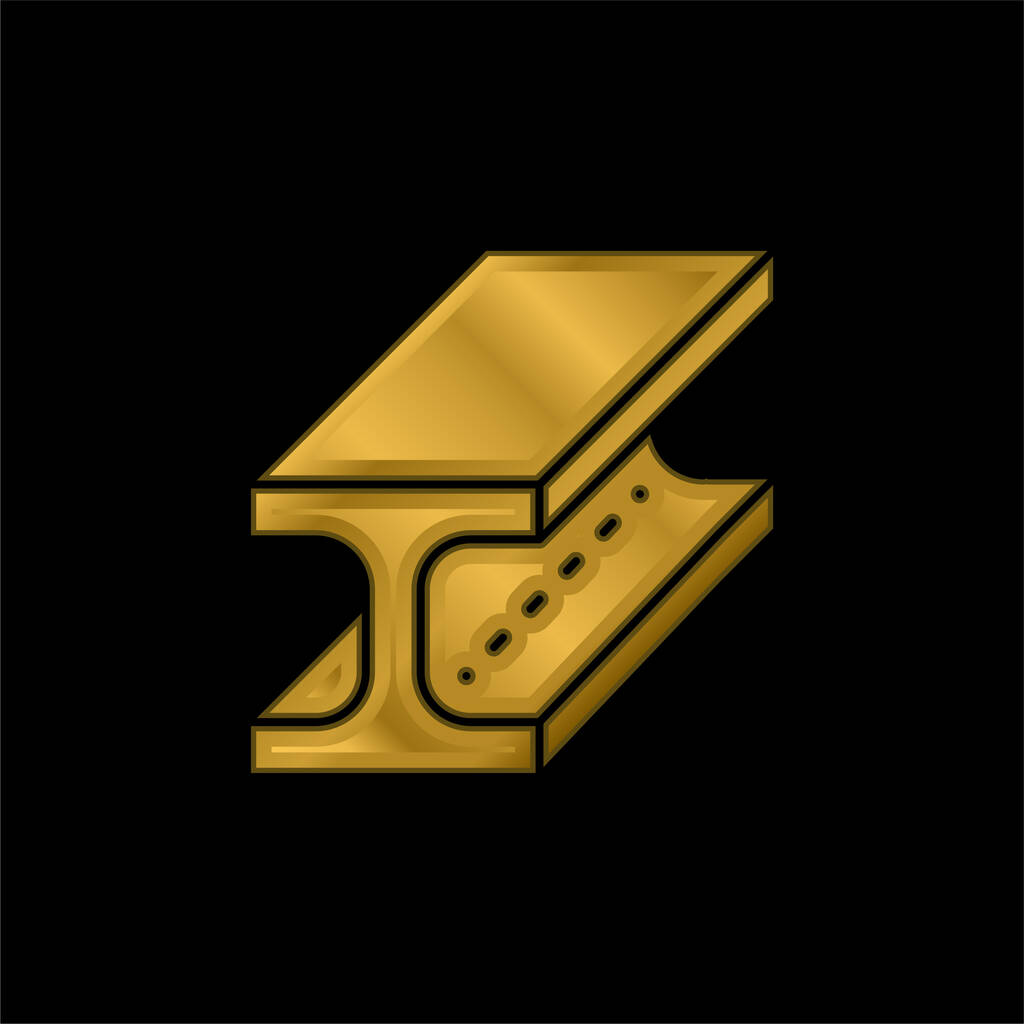 Feixe banhado a ouro ícone metálico ou vetor logotipo - Vetor, Imagem