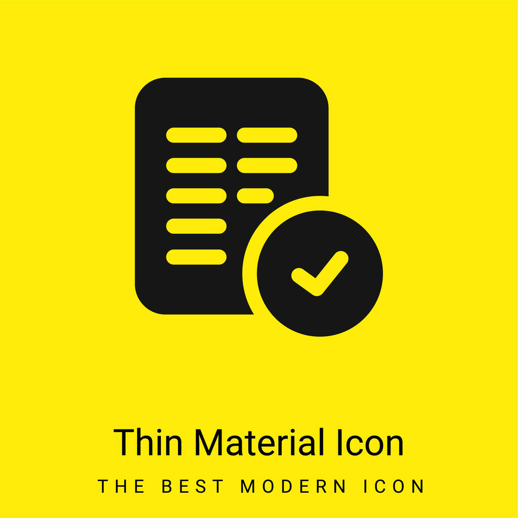 Fogadja el a minimális élénk sárga anyag ikon - Vektor, kép