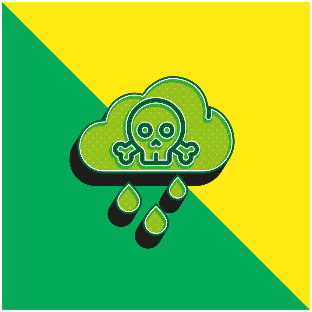 Acid Rain Grünes und gelbes modernes 3D-Vektor-Symbol-Logo - Vektor, Bild