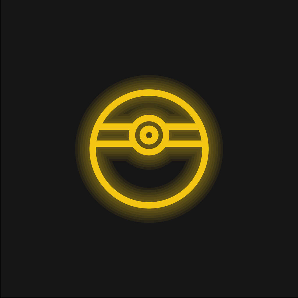 ボール状の医学コンテナ黄色の輝くネオンアイコン - ベクター画像