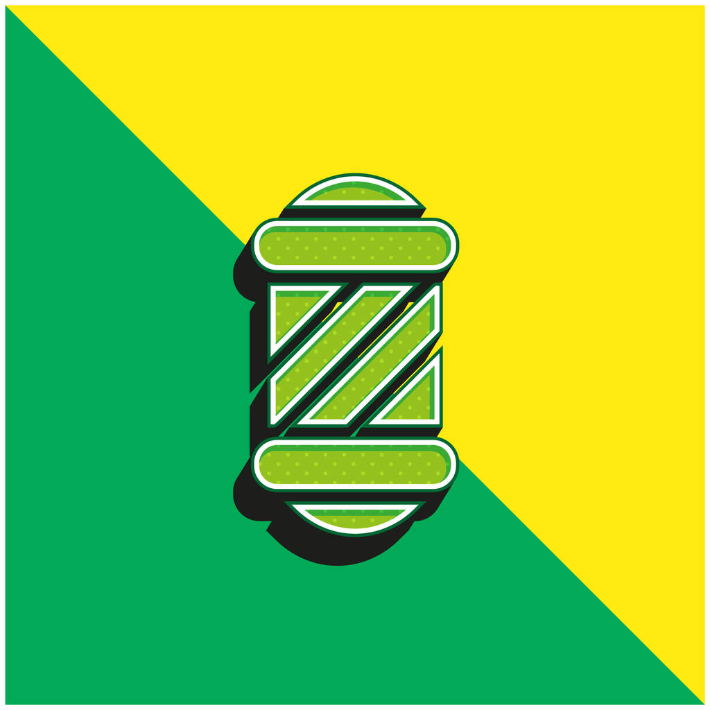Barbershop Zelené a žluté moderní 3D vektorové logo - Vektor, obrázek