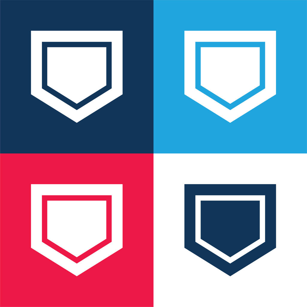 Base blue and red four color minimal icon set - Vector, Image