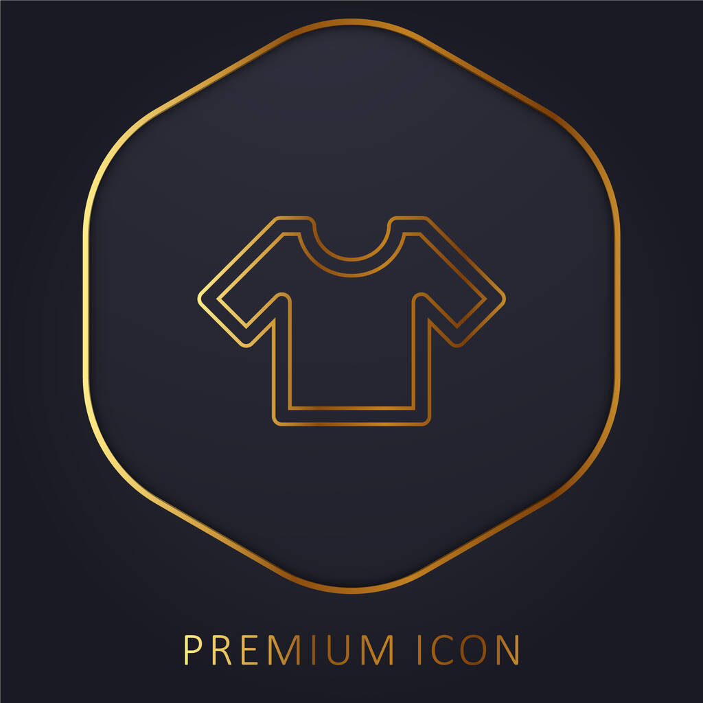 Основна футболка золота лінія логотип або значок преміум-класу
 - Вектор, зображення