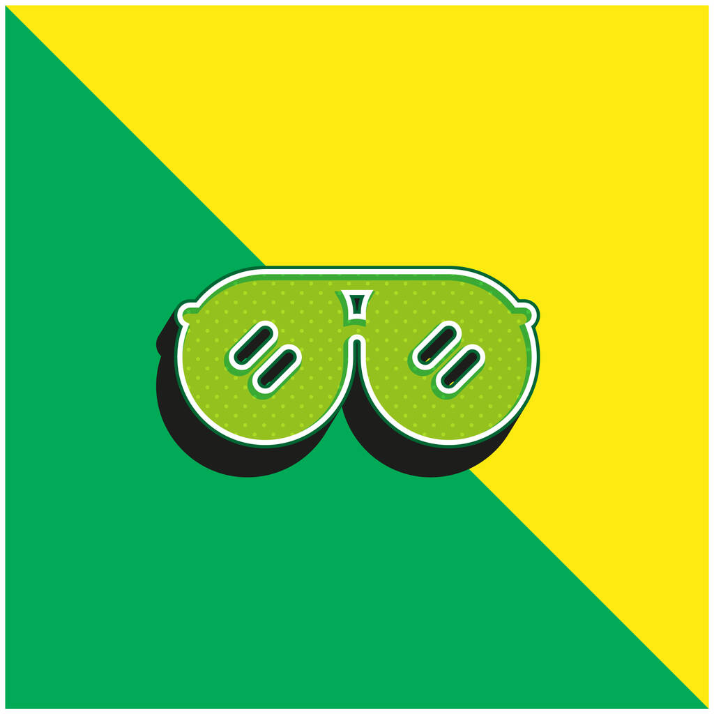 Accessory Green and yellow modern 3d vector icon logo - Vector, Image