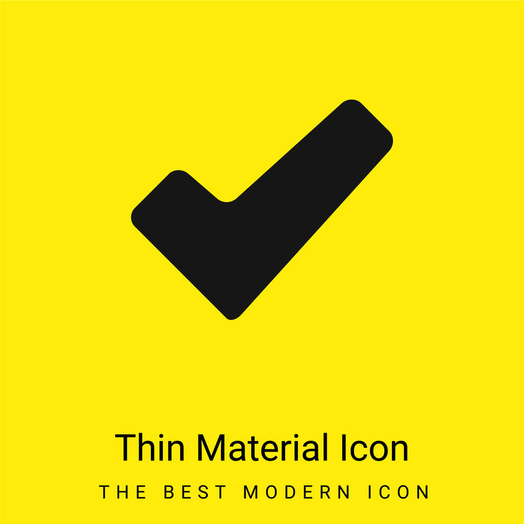 Aprovar sinal mínimo ícone de material amarelo brilhante - Vetor, Imagem